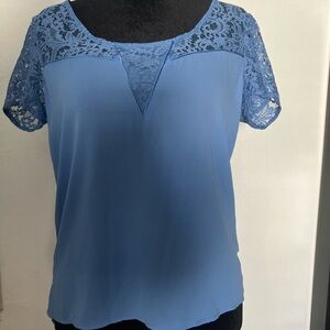 Elegant Blue Lace Women's Top
